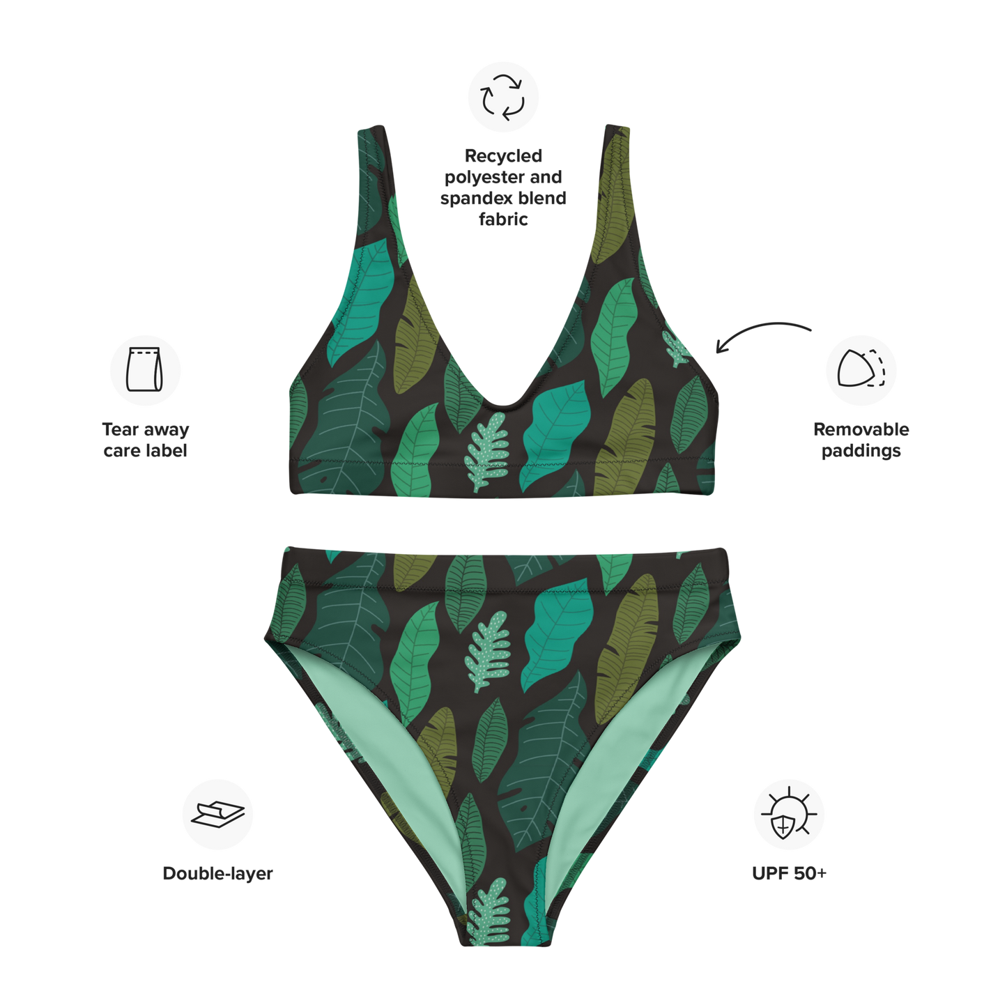 Recycled high-waisted bikini